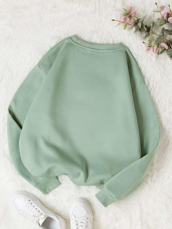 Image of SXV STYLE Solid Plain Unisex Cotton Oversized Baggy Sweatshirt