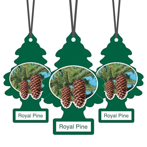 Image of Little Trees Royal Pine Air Freshener (Pack of 3) | Fresh Evergreen Fragrance | Iconic Tree Hanging Design | For Car, Home, Wardrobe | Imported from USA
