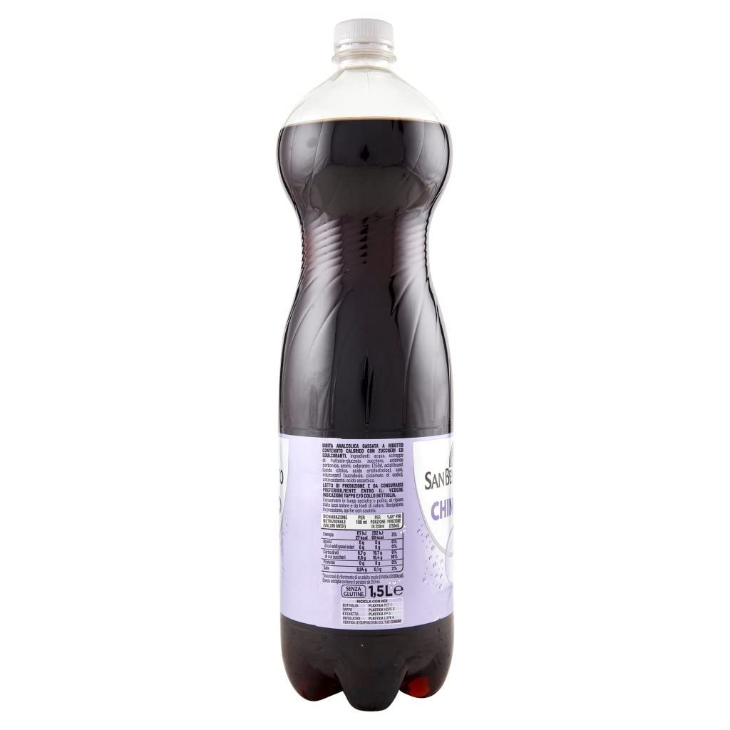 12 bebidas carbonatadas San Benedetto Chinotto, refrescos no alcohólicos, botellas de PET desechables de 1,5 litros + lata de 400 g