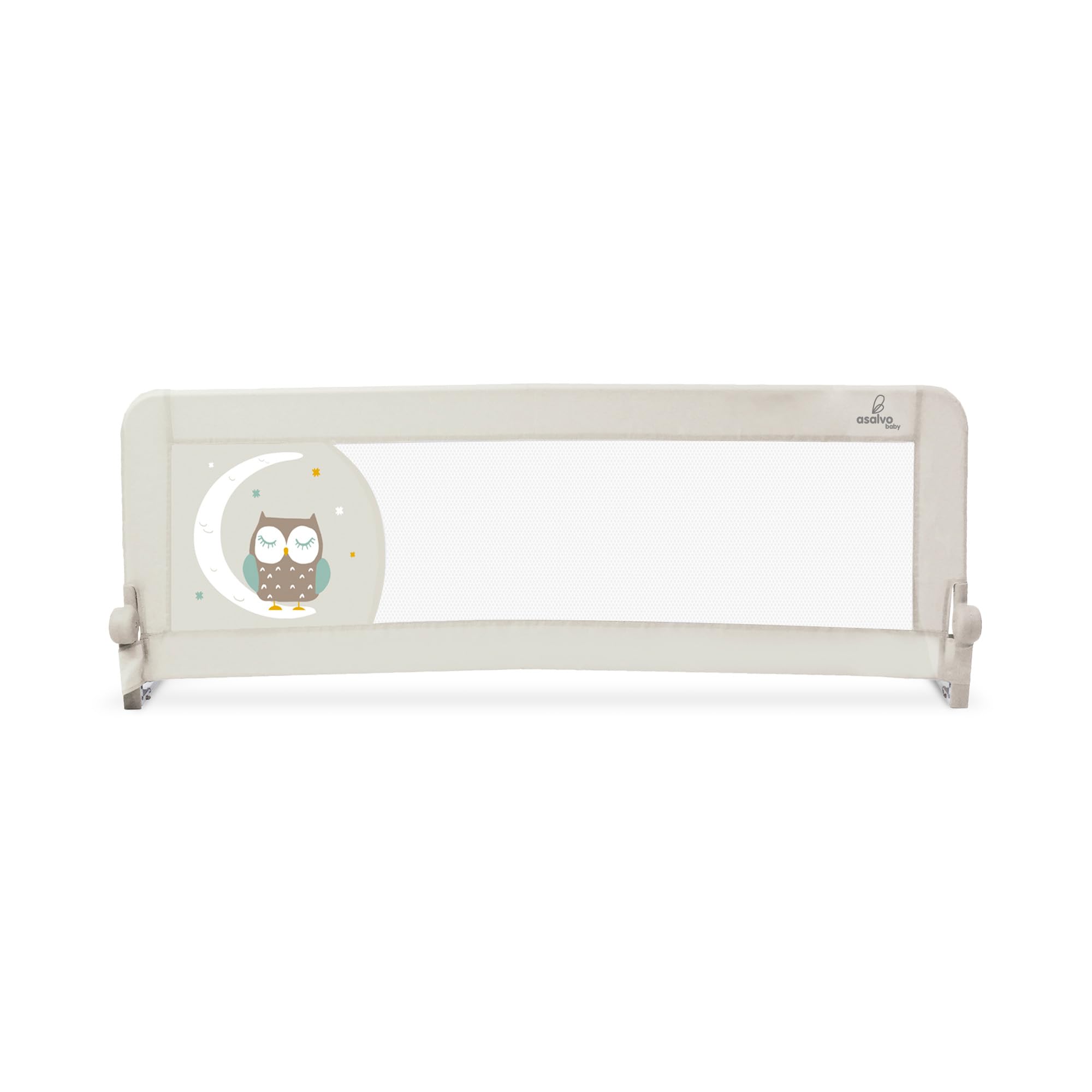 Asalvo Barrera de Cama 2 en 1 de 150 cm para Niño - Abatible con Correas Ajustables + Apta para Cama Nido + Instalación Fácil y Lavado Sencillo - Protección Segura y Estable - Blanco — view 15