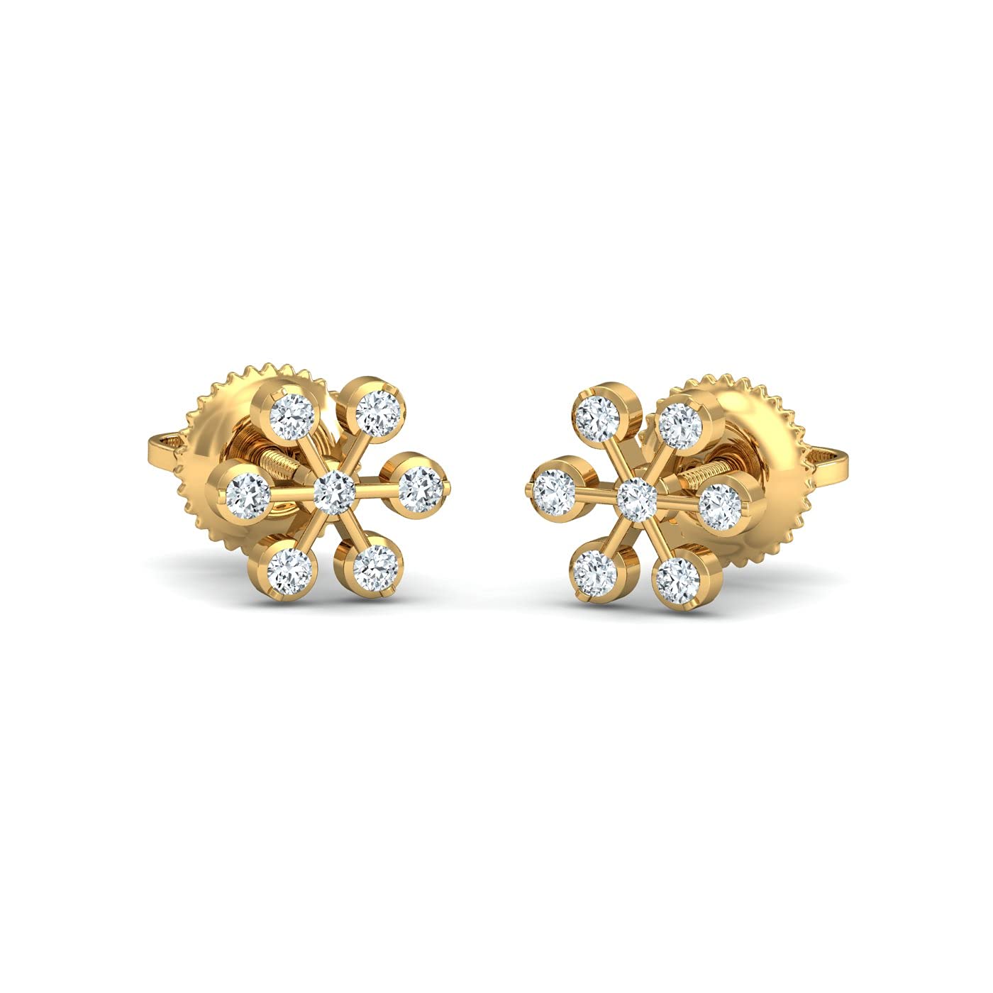 KuberBox 18KT Yellow Gold Diamond Meghan Diamond Stud Earrings for Women (B09997V27T) Amazon Price History, Amazon Price Tracker