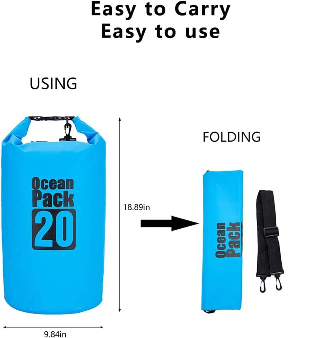 Yogilabel 20 Liter PVC Waterproof Dry Backpacks Sack Ocean Pack Floating Camping-Multi-Color 1