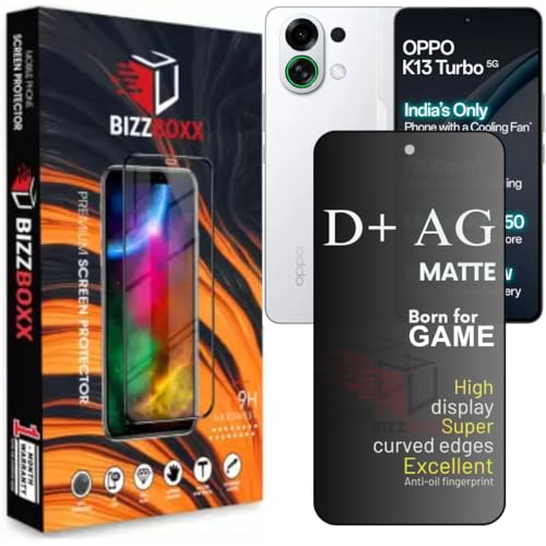 Image of D+ AG Matte Tempered Glass Screen Guard Protector Compatible With OPPO K13 Turbo 5G, K13 Turbo Pro 5G Anti Fingerprint Gaming Special With Camera Cut (K13 Turbo Pro - 6.8 Inch)- Pack of 1