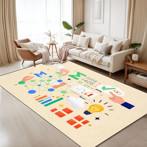 6x9 Area Rugs Rugs for Bedroom Washable Rug Mathematics for