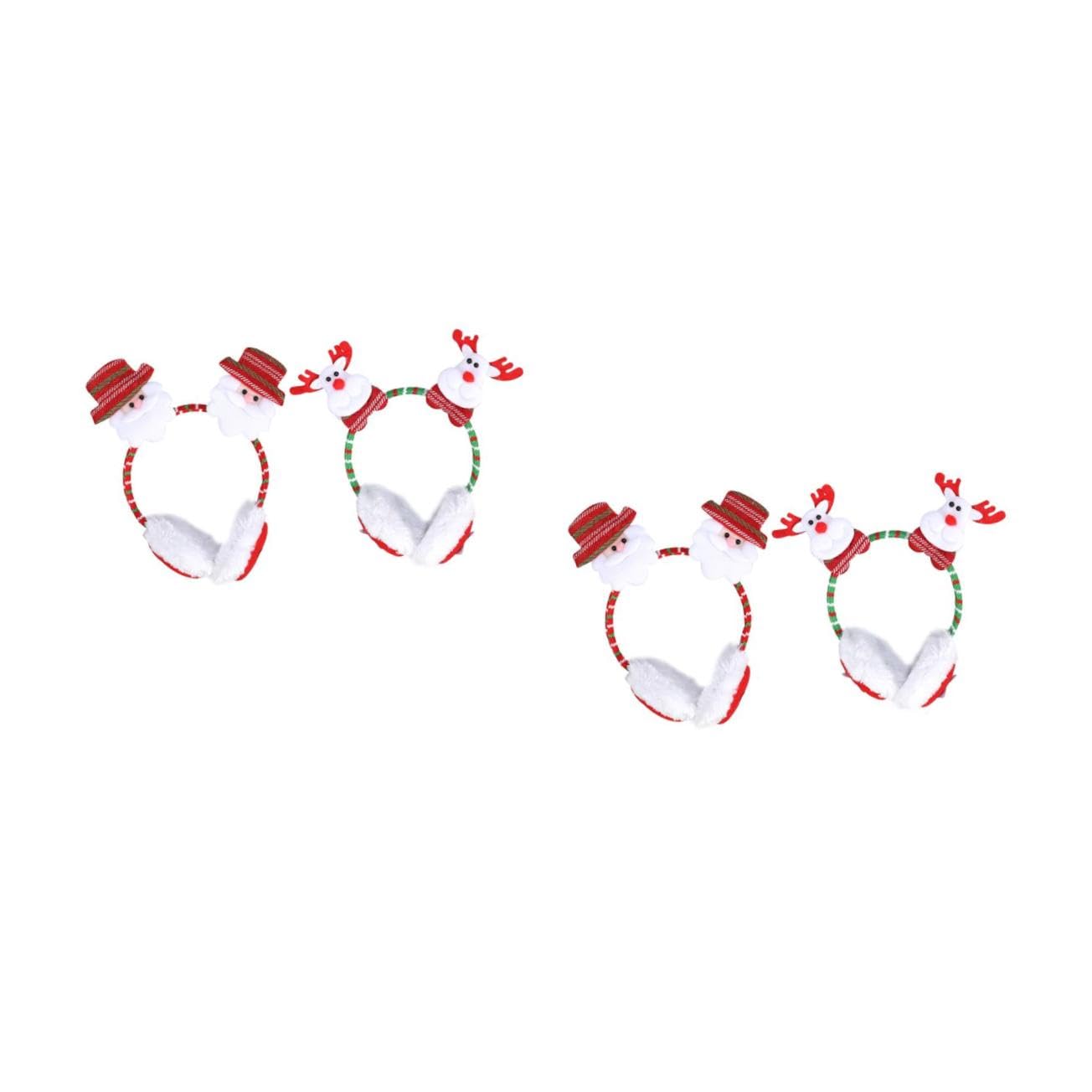 Earmuffs navideños de paño rojo bufanda térmica ideal para paseos invernales en familia 8