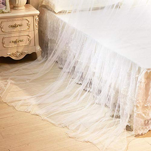 Klamboe Bed Luifel Opvouwbaar 360 Graden Ronde Luifel Ademend Mesh Princess Lace Style Bed Klamboe voor Dames Slaapkamer… - Image 5