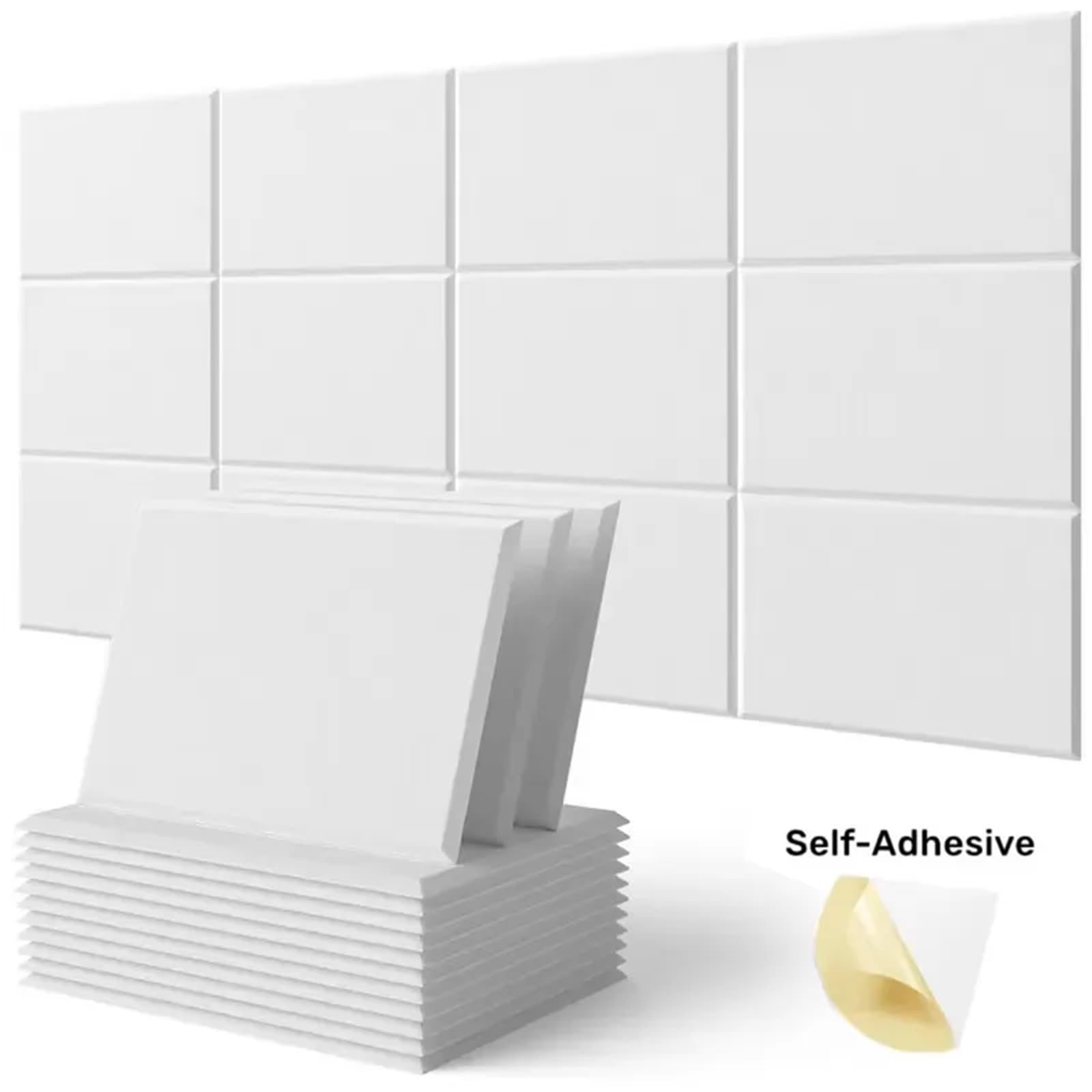 Panel acústico a prueba de sonido, pegatinas pared insonorizadas, aislamiento alta densidad, puerta, espuma for dormitorio Para amortiguar el sonido(Sliver grey)