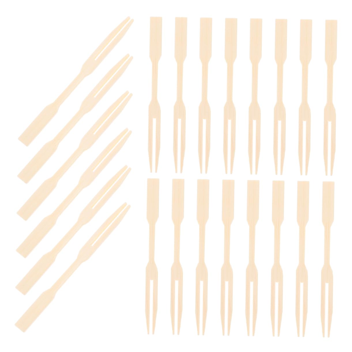 STOBAZA Versatile Bamboo Forks 200pcs Mini Food Picks for Appetizers Fruits Cakes Sandwiches Snacks for Charcuterie Boards