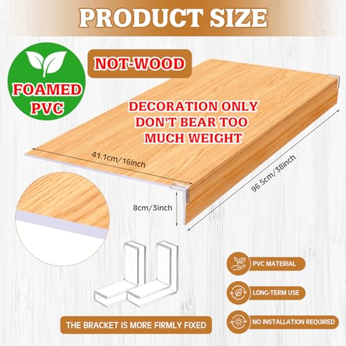 Hoolerry 5 Pack Wire Shelf Covers 38x16 inch Foamed PVC Wire Rack Covers for Closet Shelving Pantry Cabinet Bathroom Office and Kitchen Shelves (Wood Color) by Hoolerry - Image 2
