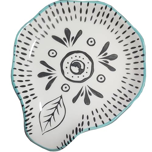 First of a Kind Hand Stamped Stoneware Spoon Rest - Durable Ceramic Spoon Holder, Dishwasher Safe - Decorative kitchen Spoon Rest, Cooking Spoon Holder for Home & Kitchen Counter - Multicolor