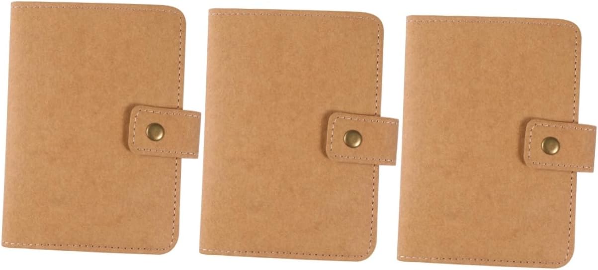VALICLUD 3 Pz Portacarte Kraft portafoglio per uomo portafoglio tascabile da uomo fermasoldi uomini raccoglitore carte portatessere custodia per passaporto titolare lavato Clip carta kraft