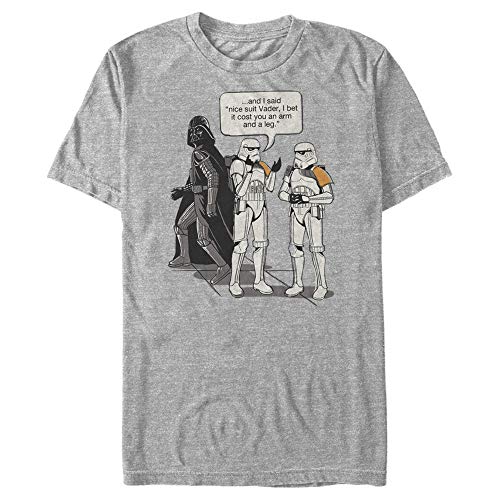 STAR WARS Men's Stormtroopers Nice Suit Vader T-Shirt - Athletic Heather - Large