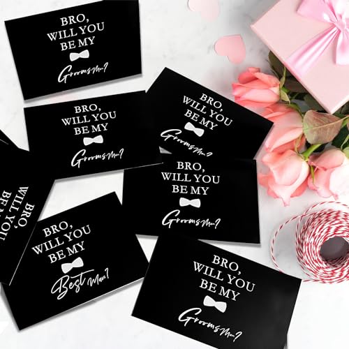 HXYCNNA 7 Sets Groomsmen Gifts Toiletry Bag Leather Cosmetic Bags Groomsmen Gift Water Resistant Toiletry Case with Zipper Shaving Bag Bowknot Greeting Card for Wedding Gift Bag (Black)3