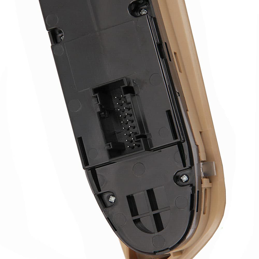 Botón de interruptor maestro de ventana eléctrica Kacepar, botón de ventana eléctrica, botón maestro de control de ventana beige compatible con BMW E90 E91, 61319217331