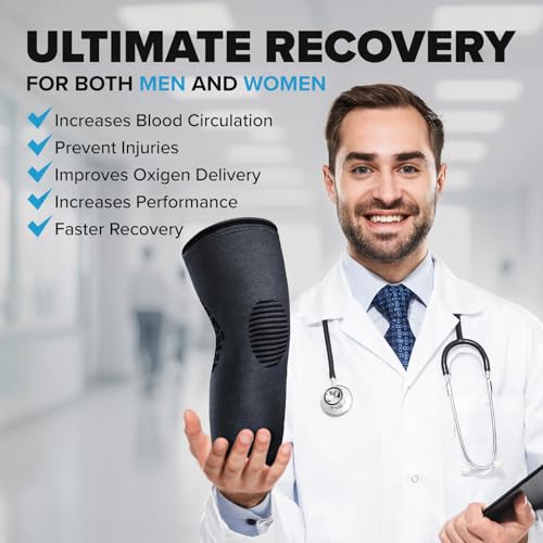 Image of POWERLIX Knee Compression Support Sleeve - Best Knee Brace for Men & Women