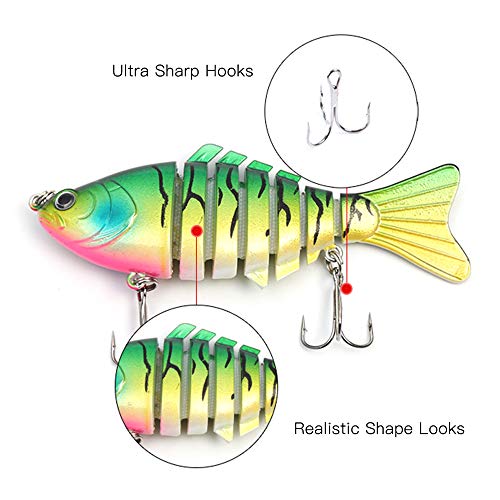Andoer 10cm / 16g Iscas de pesca Artificial Multi Jointed Seções Artificial Hard Isca
