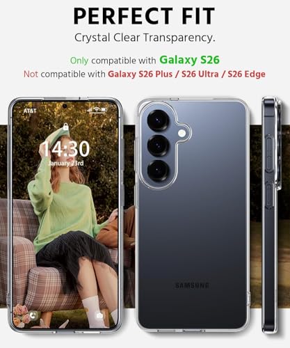 Image of REALCASE Silicone Samsung S26 5G Back Cover Case, Scratch Resistant Protective Crystal Clear Transparent Shock Proof Bumper Back Cover Case for Samsung Galaxy S26 5G