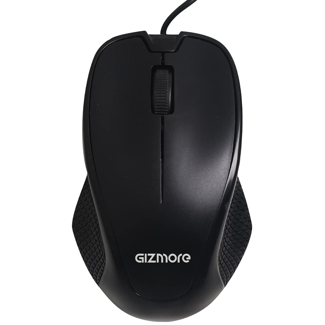 GIZMORE Wired Premium Mouse GIZ M002, 1200 DPI Optical Sensor Tracking, Standard Control 3-Button & 1 Scroller | USB 2.0 Mice Compatible for PC/Mac/Laptop/Tablet (Black) (B0BPXTM62F) Amazon Price History, Amazon Price Tracker