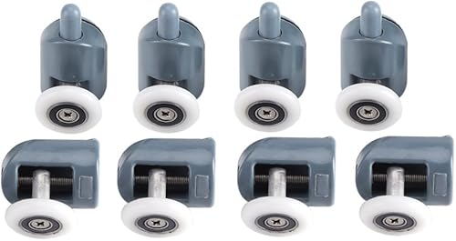 TOPINCN - Rodillos para puerta de ducha, doble inferior, poleas superiores, corredores, kit de repuesto para baño, 8 unidades (rueda individual)