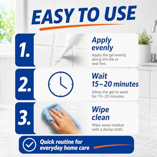 Image of Sugelary Mold Stain Cleaner, 10 Fl oz All-Purpose Gel for Front Loader Seal, Household Cleaner Gel for Bathroom Grout, Sink, Shower, Caulk, Washing Machine Cleaning Solution