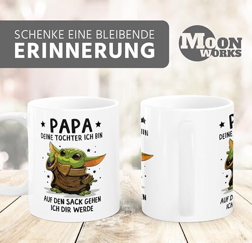 MoonWorks Kaffee-Tasse Papa Sprüche Geschenk Vatertag Lustig Motiv Baby- mit Spruch Weiss standard – Ansicht 2