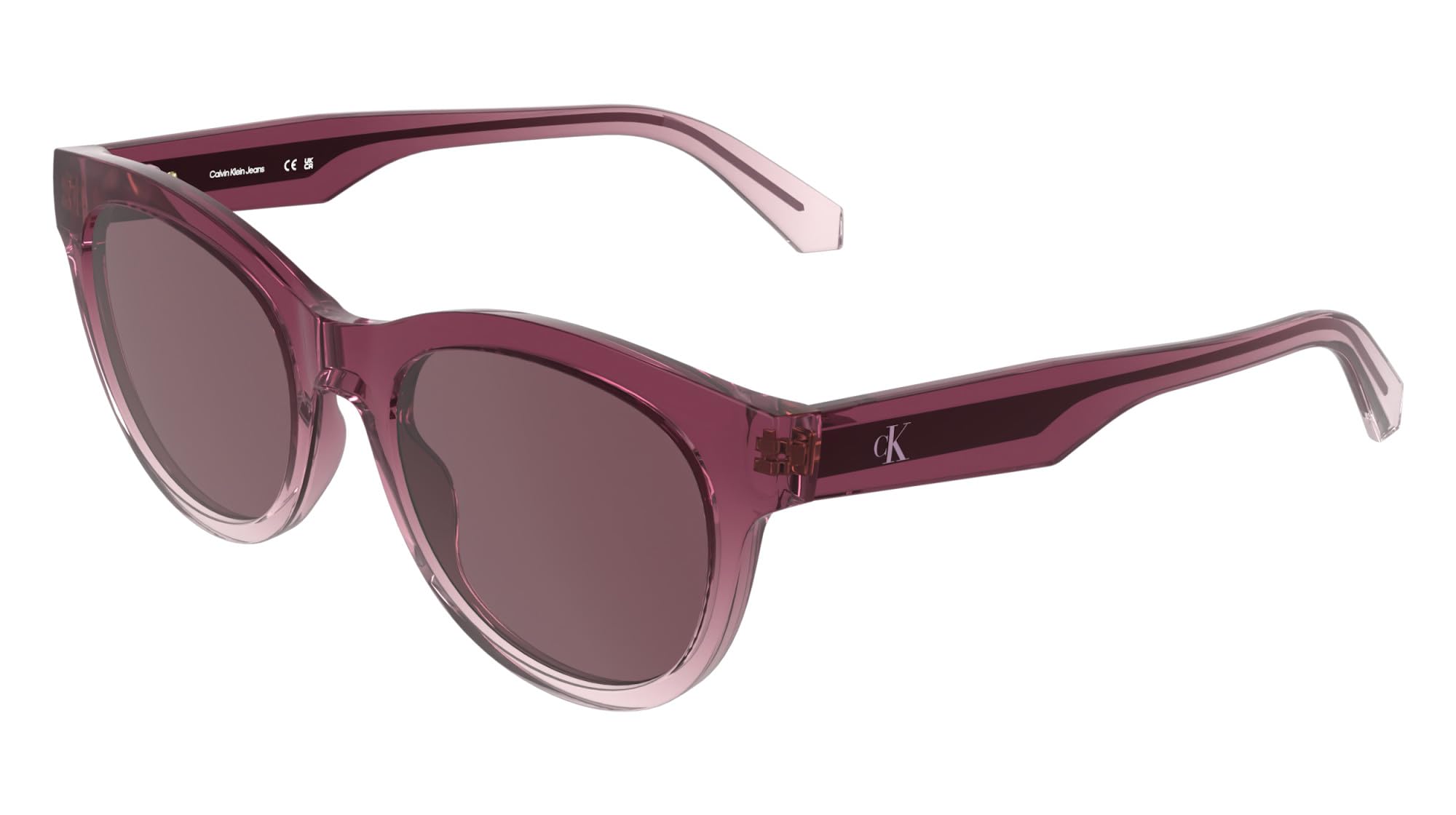 Calvin Klein Jeans Women's Sunglasses CKJ26600S - Transparent Gradient Wine/Rose with Solid Wine Lens