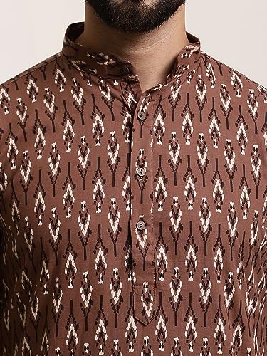 Image of SOJANYA (Since 1958 Men's Cotton Print Kurta & Churidar Pyjama Set