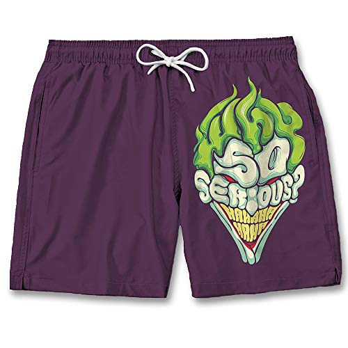 Bermuda Short Praia Tactel Verão Estampado Personagens Desenhos (XG, ROXO- CORINGA)