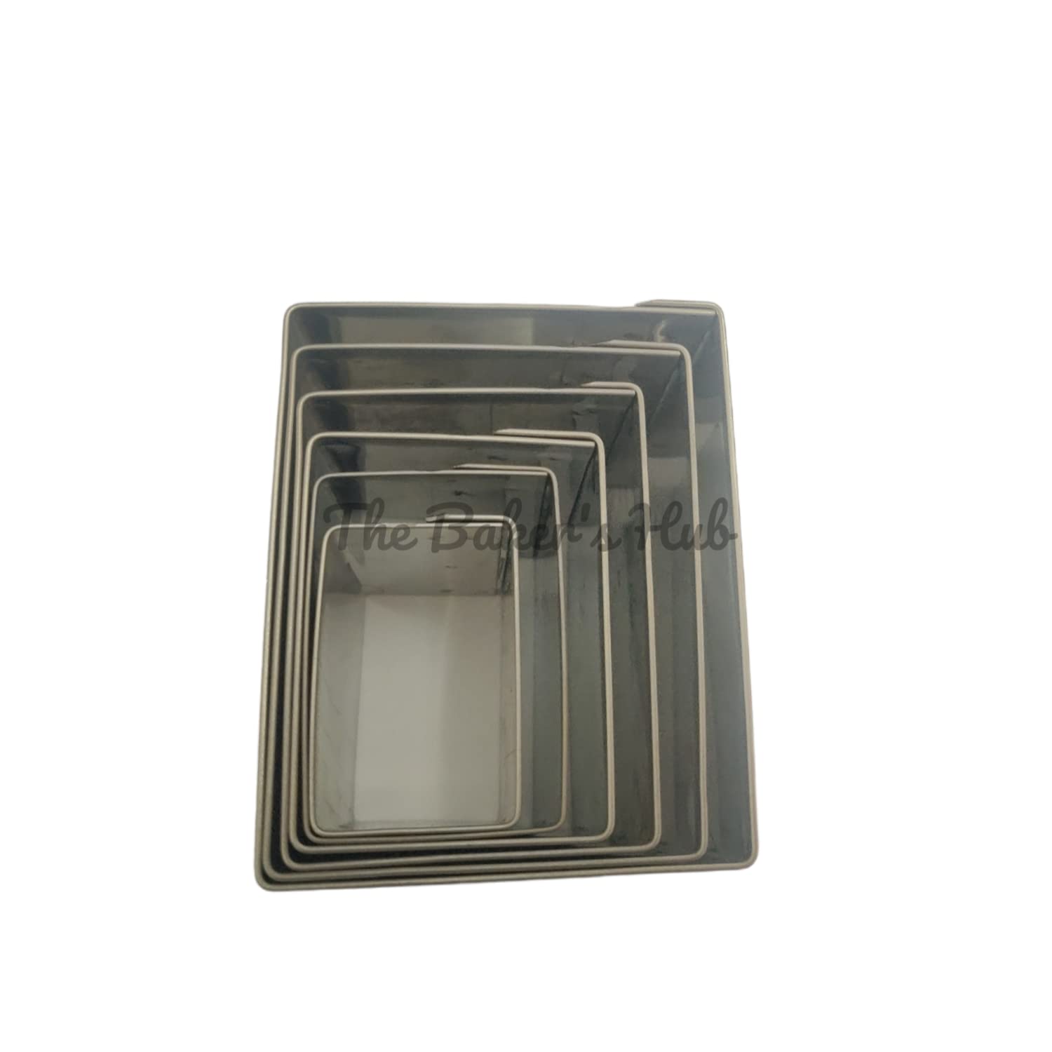 Stainless Steel Rectangle Cookie Cutter Set of 6 Pieces Different Sizes Pastry Dough Cutter