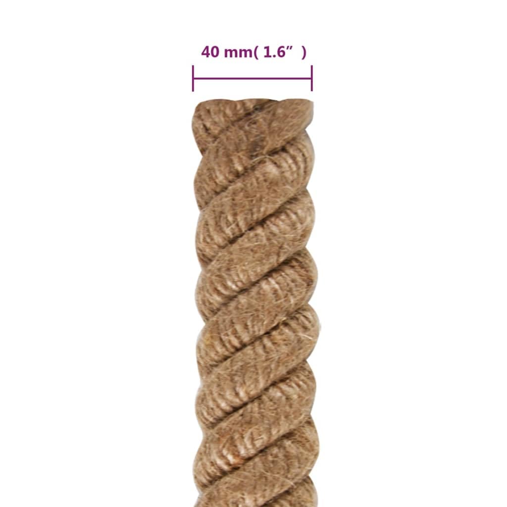 Cuerda de yute de 25 m de longitud, 40 mm de grosor, cuerda trenzada de yute natural para manualidades, arreglos florales, horticultura, embalaje y trenzado