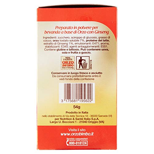 Orzo Bimbo Orzo e Ginseng, Confezione da 10