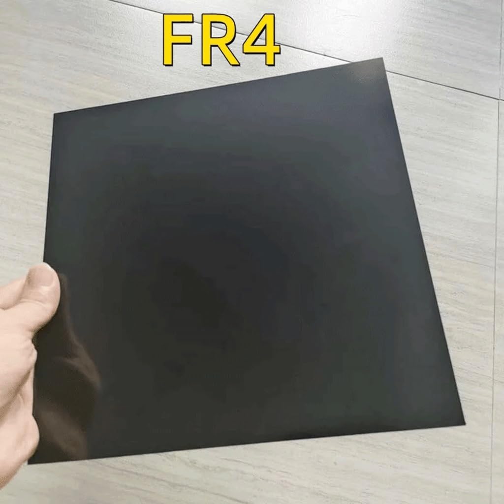 Płyta z włókna szklanego, G10 FR4 Arkusz z włókna szklanego epoksydowego 0,2 mm Czarny Wiele rozmiarów do zdejmowanej platformy drukarki(330x330mm)