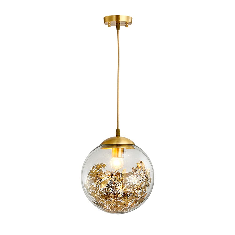 HYJAUSXB Chandelier, LED Modern Chandelier Lamp Led Lights Nordic Minimalist Globe Bedroom Kitchen Corridor Entrance Single Head Suspension ChandelierE27/E26 Luxury Brass Decoration Pendent Chande