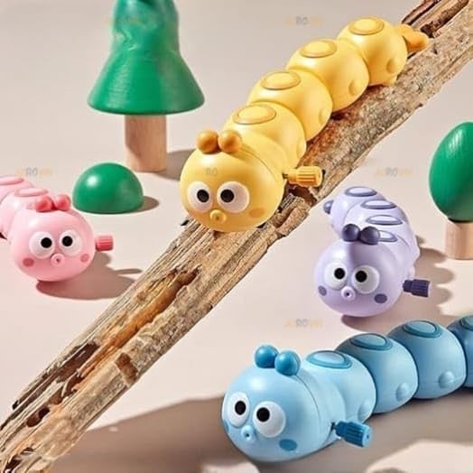 Image of ACROWN Cute Caterpillar Toys for Kids Sensory Worm Animal Wind up Colorful Toy Insect Figurines for Boys and Girls Multicolor (Pack of 1)
