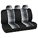 carXS Leopard Print Car Seat Covers Full Set, Includes Matching Seat Belt Pads and Steering Wheel Cover, Two-Tone Cheetah Print Gray Seat Covers for Cars for Women, Car Seat Protector Interior Covers