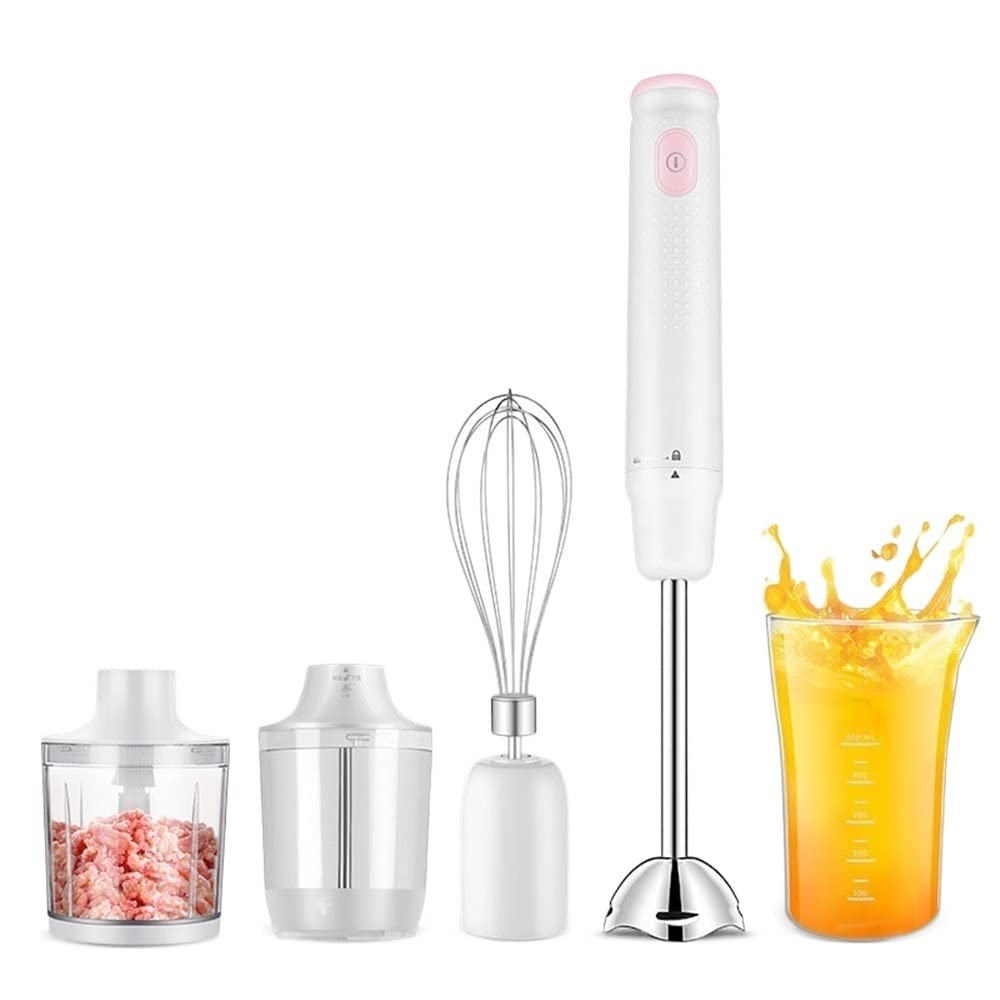Blender ręczny zanurzeniowy, blender ręczny 4 w 1, trzepaczka do jajek, ostrza ze stali nierdzewnej, blender ręczny do koktajli/przecierów, jedzenia dla dzieci/sosów/zup