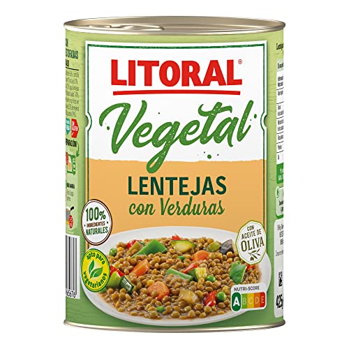 LITORAL Vegetal Lentejas con Verduras - Plato Preparado Sin Gluten - 425g