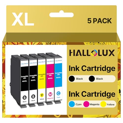 HALLOLUX 604XL Patronen für Epson 604 XL Multipack Patronen für Epson XP 2205 XP 3200 XP 4200 XP 3205 XP 4205 Workforce WF 2930 WF 2935 WF 2910 (2 Schwarz,1 Cyan,1 Gelb,1 Magenta, 604 XL Multipack)
