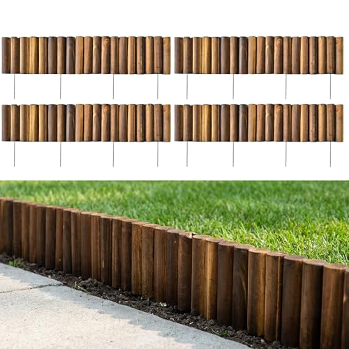 LaLaGreen Bordure paysagère décorative 30x6 po, 4 pack clôture massif fleurs