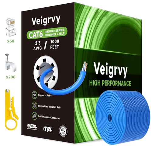 Cable Bulk Ethernet Cat6 Riser CMR 1000 FT Azul miniatura 1