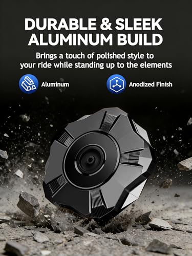 Image of JFG RACING ATV Gas Cap,CNC 6061 Aluminum Fuel Tank Billet Cover for YFZ 450 /YFZ450R /Banshee 350 200 /Raptor 660 350 250 125 /Warrior 350 450 /Kodiak 400 /Grizzly 660 450 400 350 /Bruin 350 250-Black