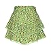 Women's High Waist Ruffle Flowy Mini Skirts Stretchy High Waist Boho Floral Layered Pleated Casual Beach Short Skirt Green