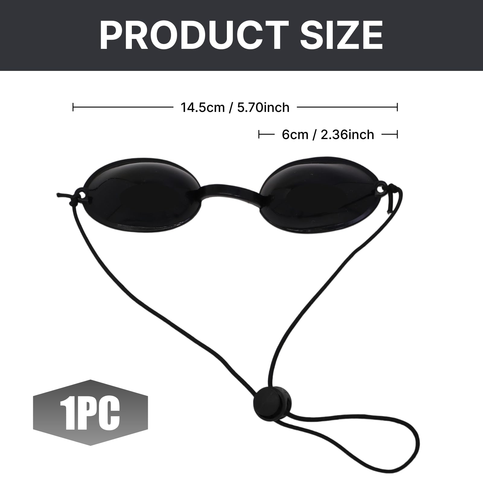 Okulary solarium, ochrona przed promieniowaniem UV, okulary ochronne na podczerwień do solarium i zabiegów IPL, ultracienkie z regulowanym elastycznym paskiem, do opalania i laserów