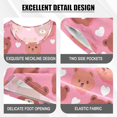 Bear Animal Cute Pajama Set Pajamas Sleepwear Nightwear Loungewear Clothes Set B04027454