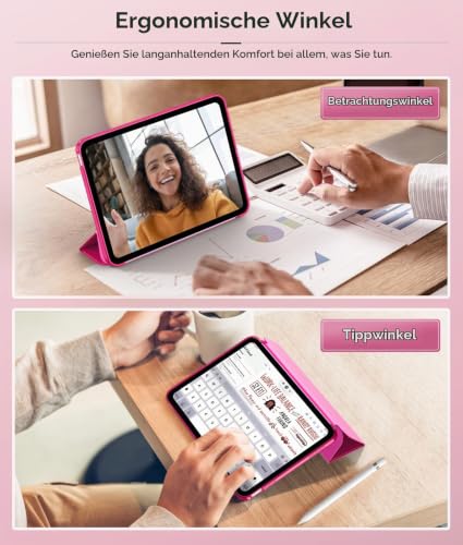 MoKo Hülle für iPad (A16) 11./10. Generation (2025/2022),Helles Rosa – Ansicht 5