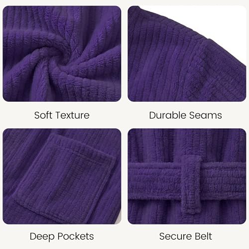 Image of PJGGZ Hooded Bathrobes for Women, Soft Long Towel Robes for Women - Quick Dry yet Warm