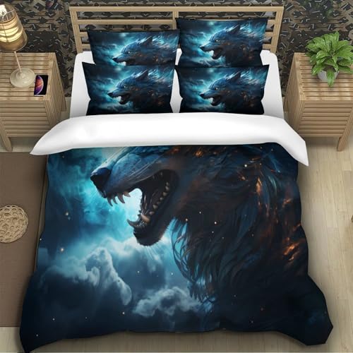Housse de couette avec taies d'oreiller cascade parure de lit 3D double - 5