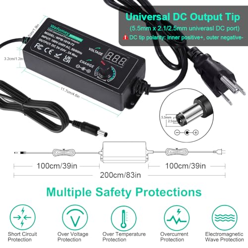 Wefomey WEFOMEY-76D595DA-5AD7-434D-AC58-9C2BB397C230 Universal Power Supply 3V~24V 3A 72W Adjustable Variable Ac/Dc Adapter Charger thumb #4