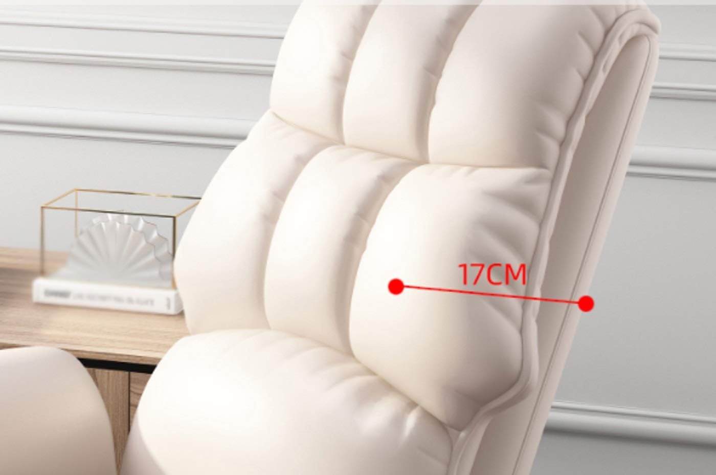 Office Chair Boss Chair Sofa Chair Recliner Chair Swivel Rolling Chair Computer,with Retractible Footrest,Leather,White