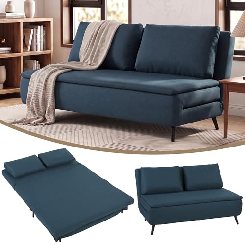 HOMCOM Canapé Convertible 2 Places, 135 x 188 cm, Canapé-Lit Clic-Clac 3 en 1 avec Dossier...